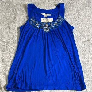 Boston Proper Royal Blue Embellished Blouse XS
